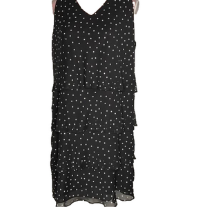 Tahari polka dot tiered‎ dress.
